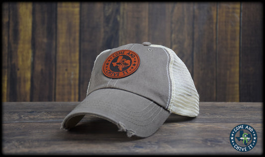 Come and Chive It Leather Dad Cap